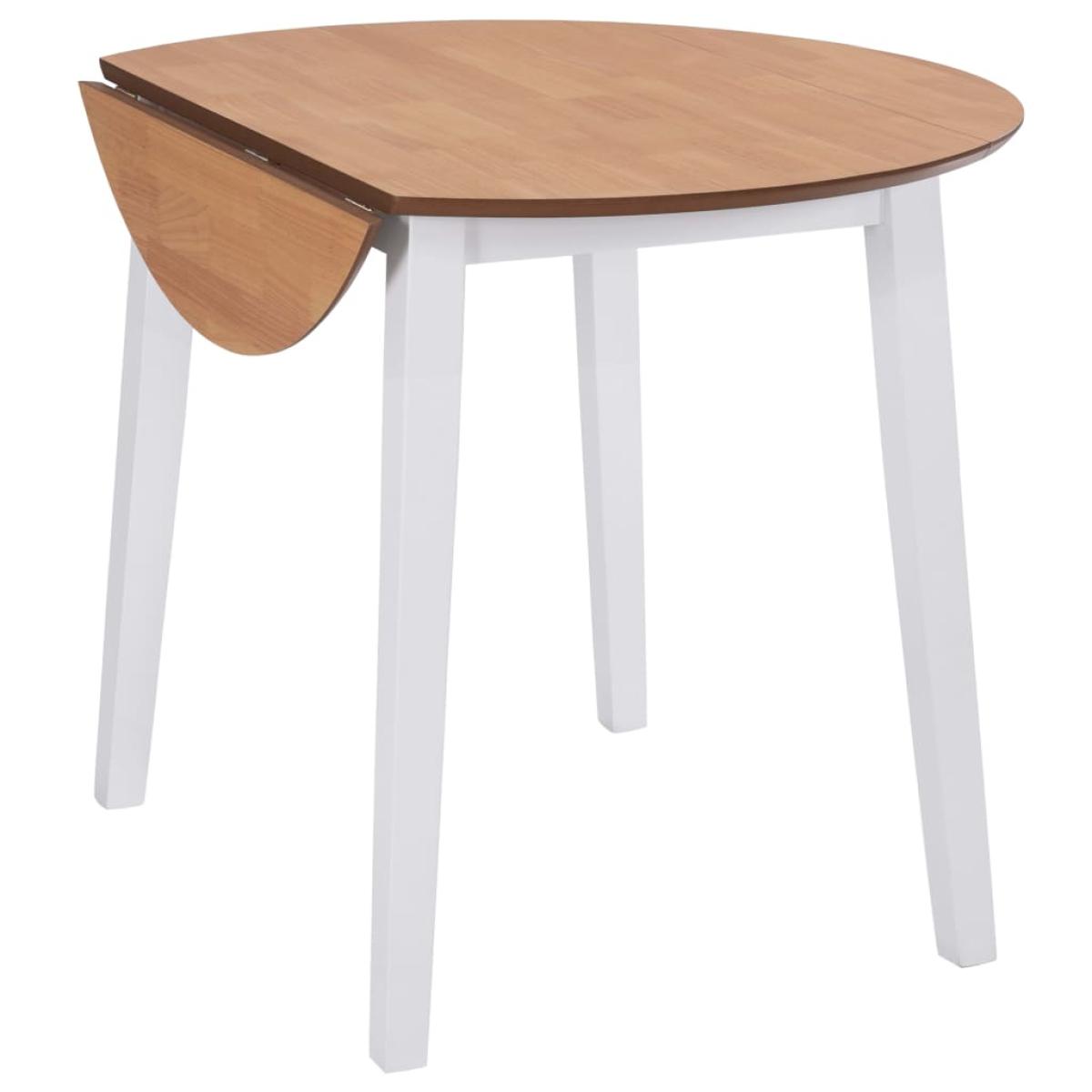 Mesa de alas abatibles redonda MDF blanca