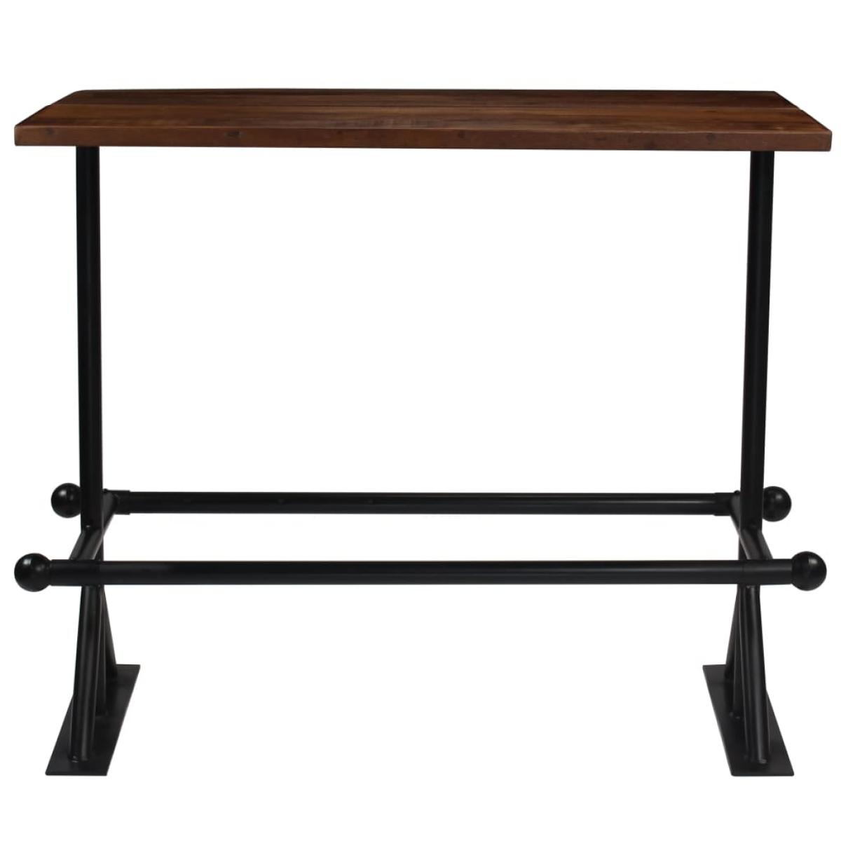 Mesa de bar madera maciza reciclada marrón oscuro 150x70x107 cm 