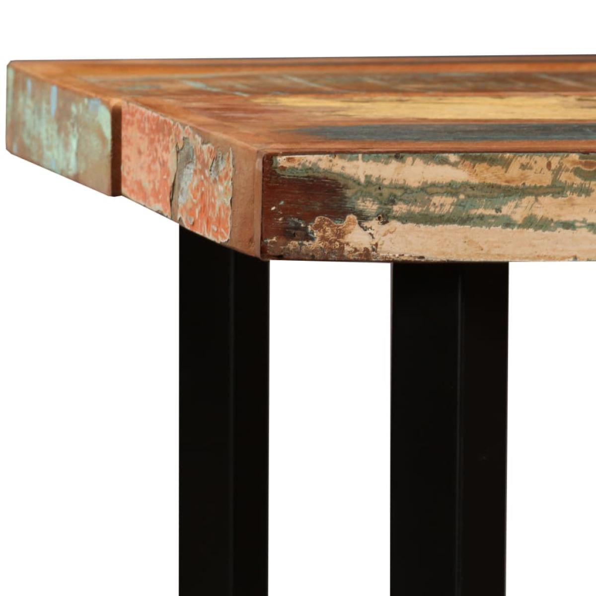 Mesa alta de bar de madera maciza reciclada 150x70x107 cm