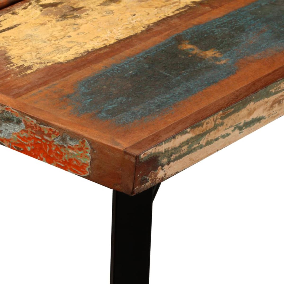 Mesa alta de bar de madera maciza reciclada 150x70x107 cm