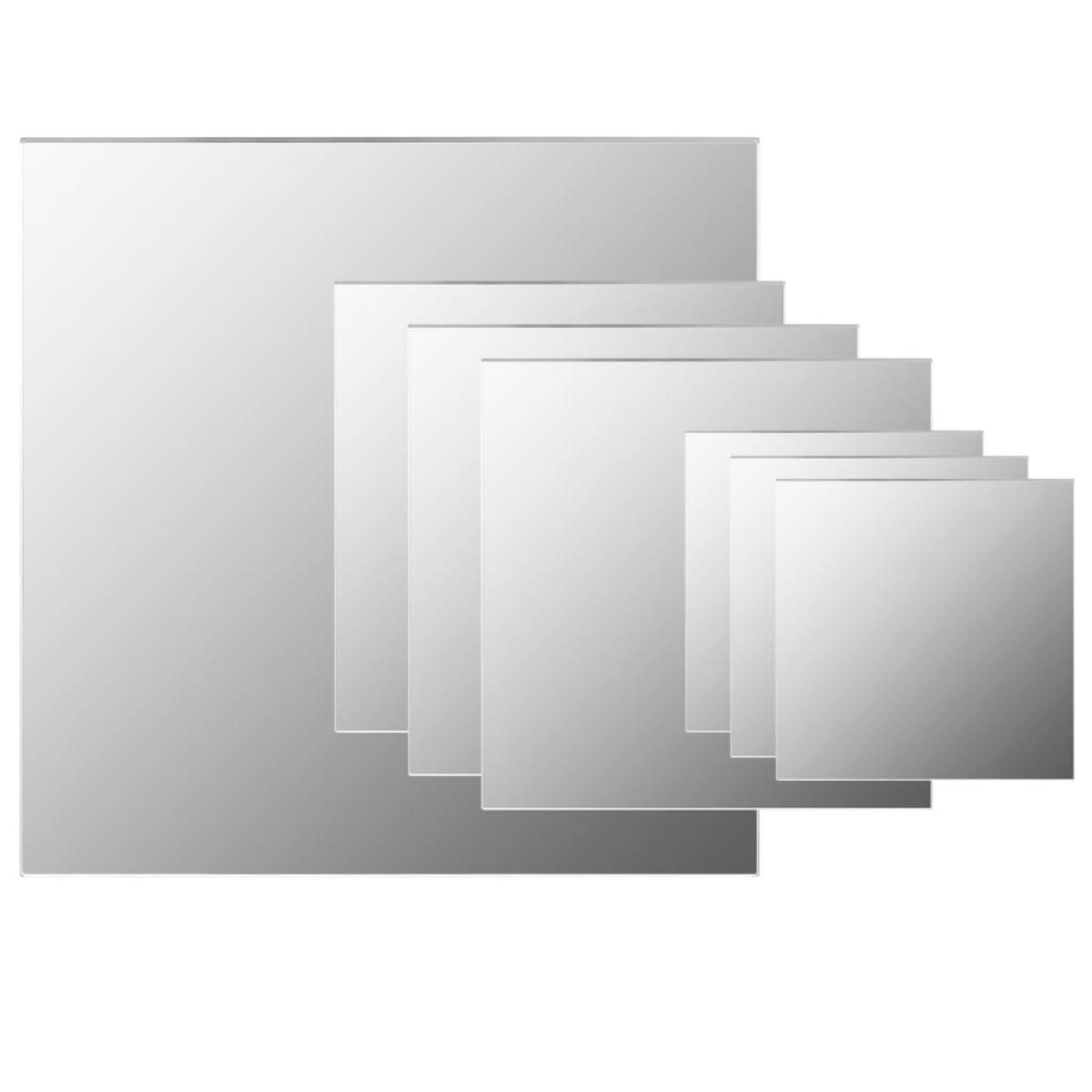 Conjunto de espejos de pared cuadrados vidrio 7 piezas