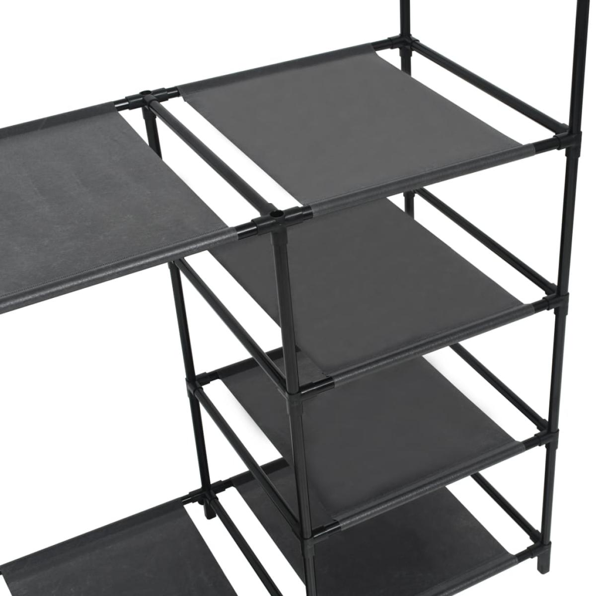 Perchero de ropa acero y textil no tejido negro 87x44x158 cm