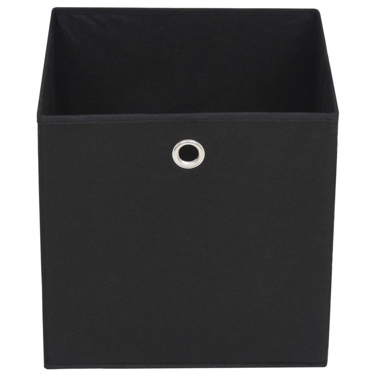 Cajas de almacenaje 4 uds textil no tejido 32x32x32 cm negro