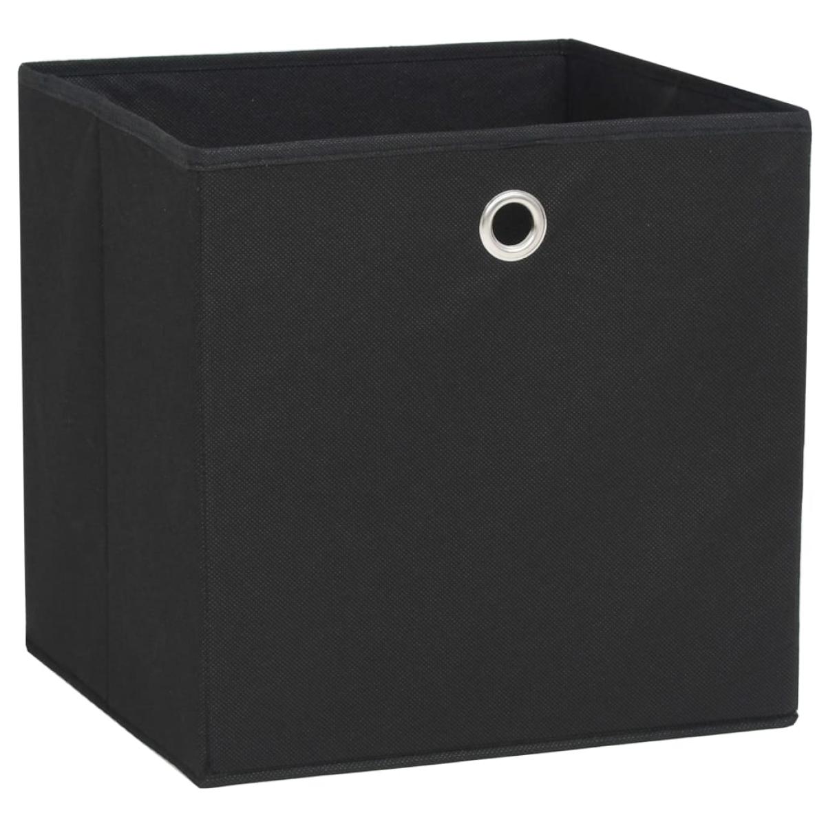Cajas de almacenaje 4 uds textil no tejido 32x32x32 cm negro