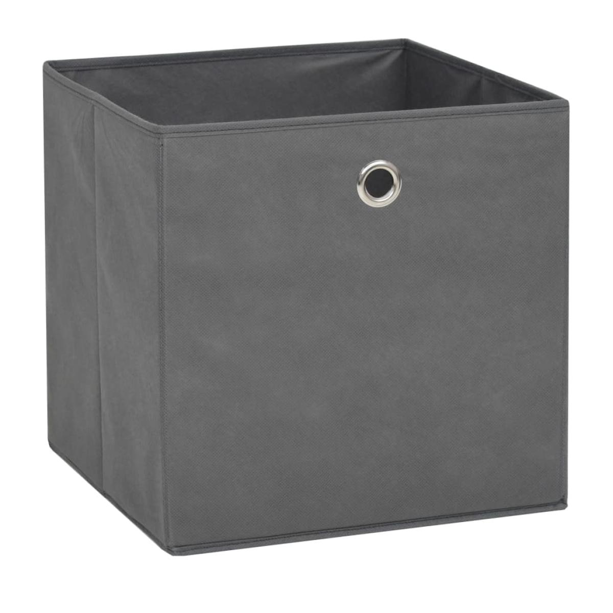 Cajas de almacenaje 4 unidades textil no tejido 32x32x32cm gris