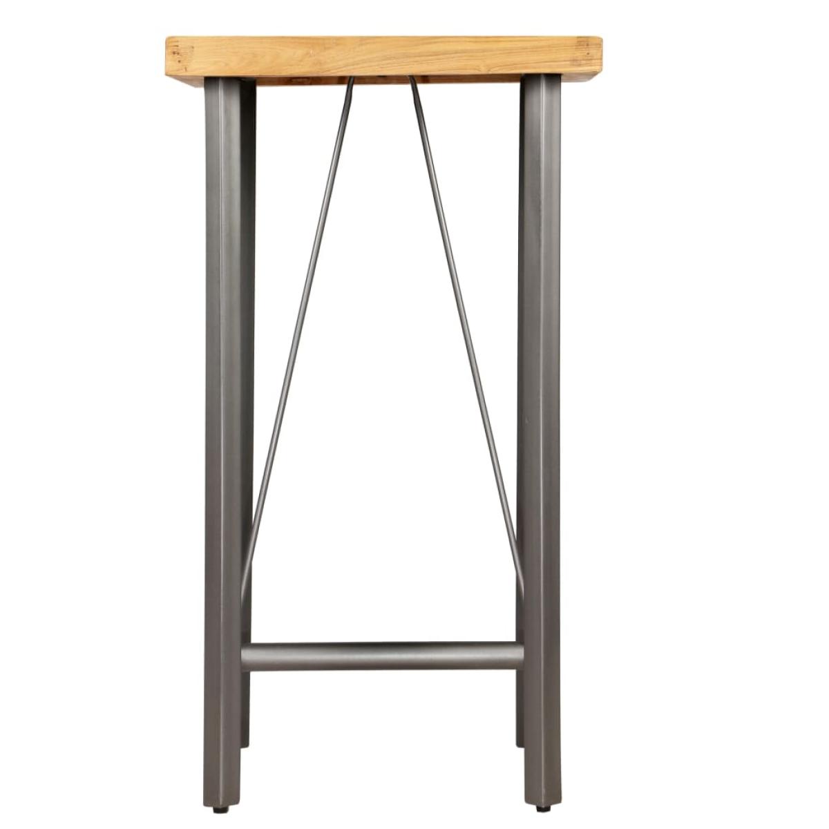 Mesa de bar de madera de teca maciza reciclada 60x60x107 cm