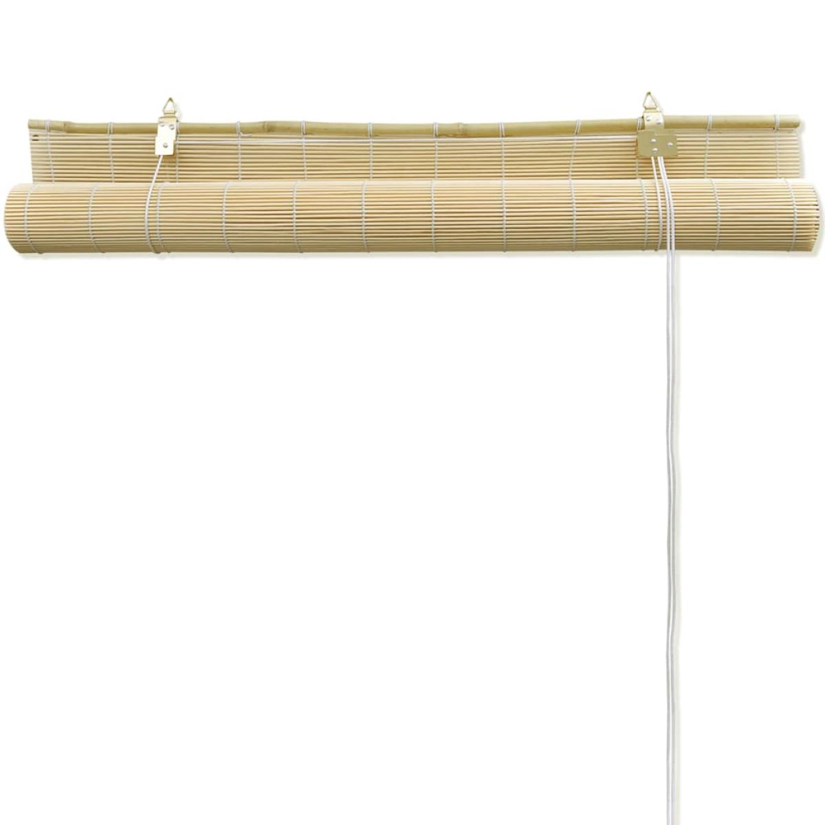 Persiana enrollable de bambú color natural 150x160 cm