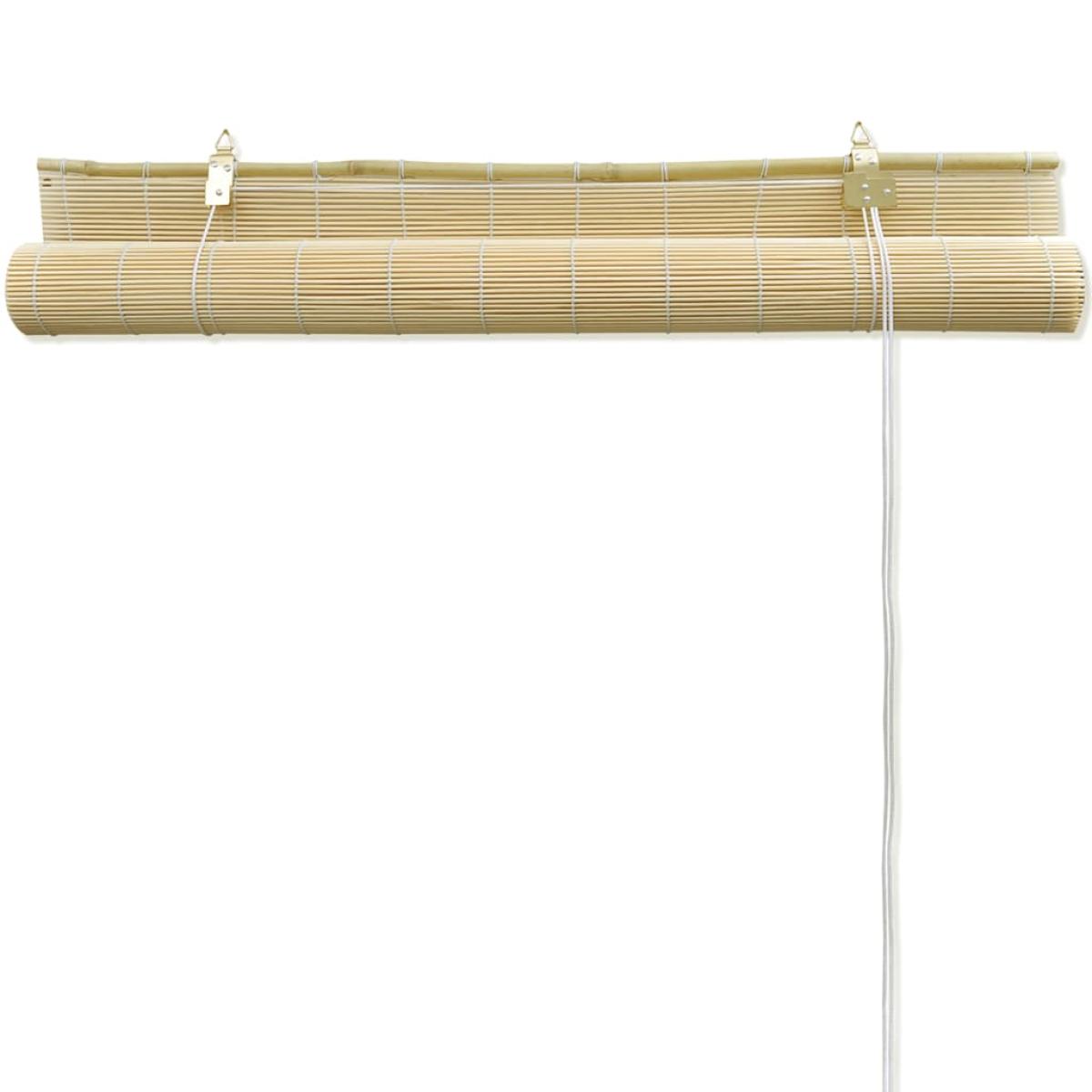 Persiana enrollable de bambú color natural 80x220 cm 