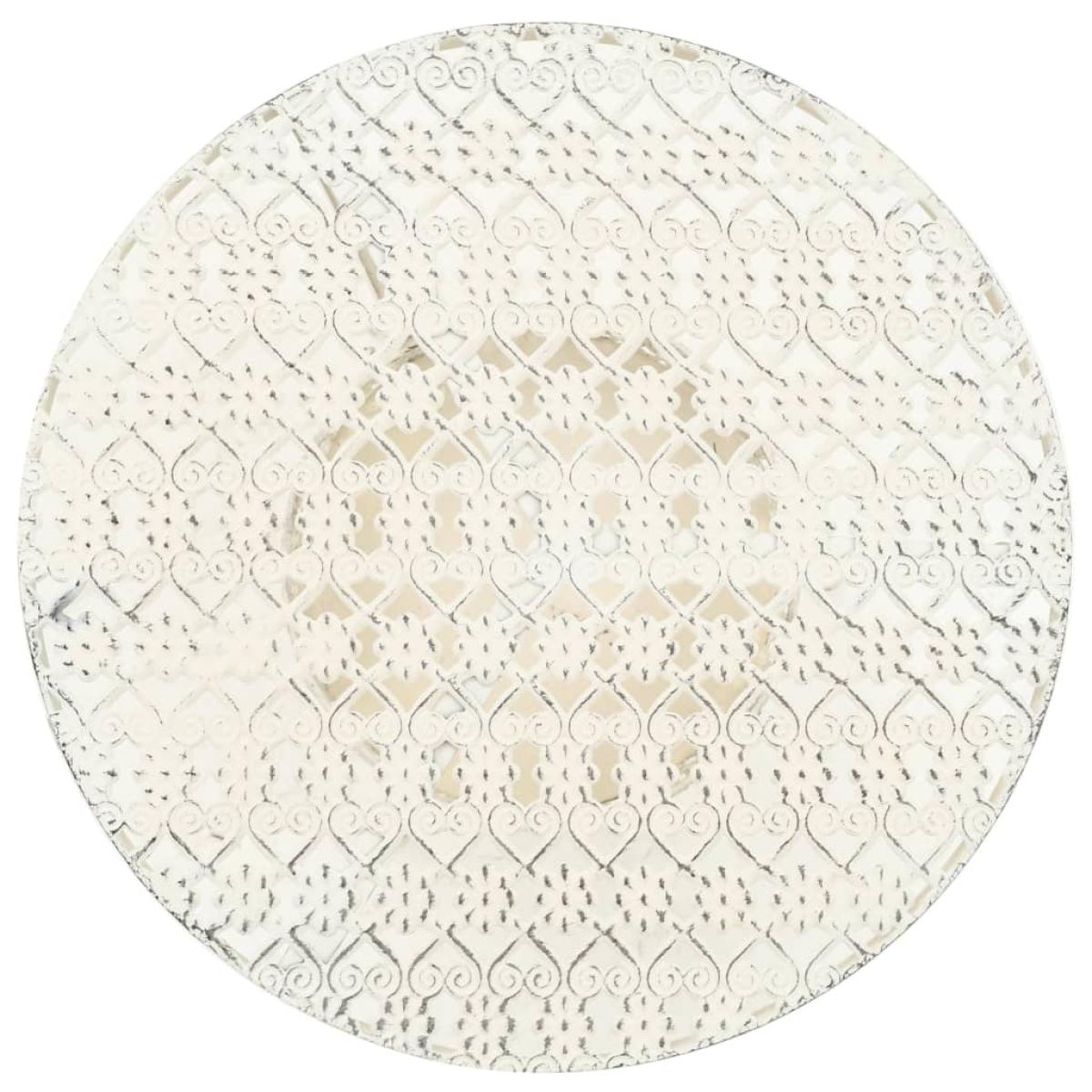 Mesa bistró estilo vintage metal redonda 40x70 cm blanca