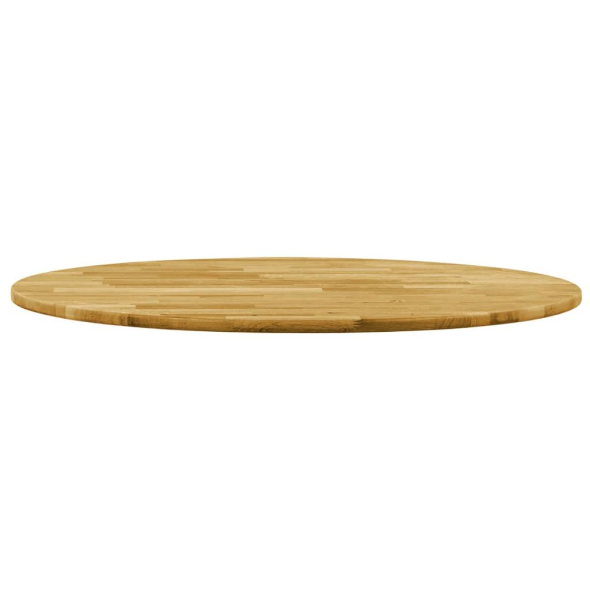 Superficie de mesa redonda madera maciza de roble 23 mm 700 mm 