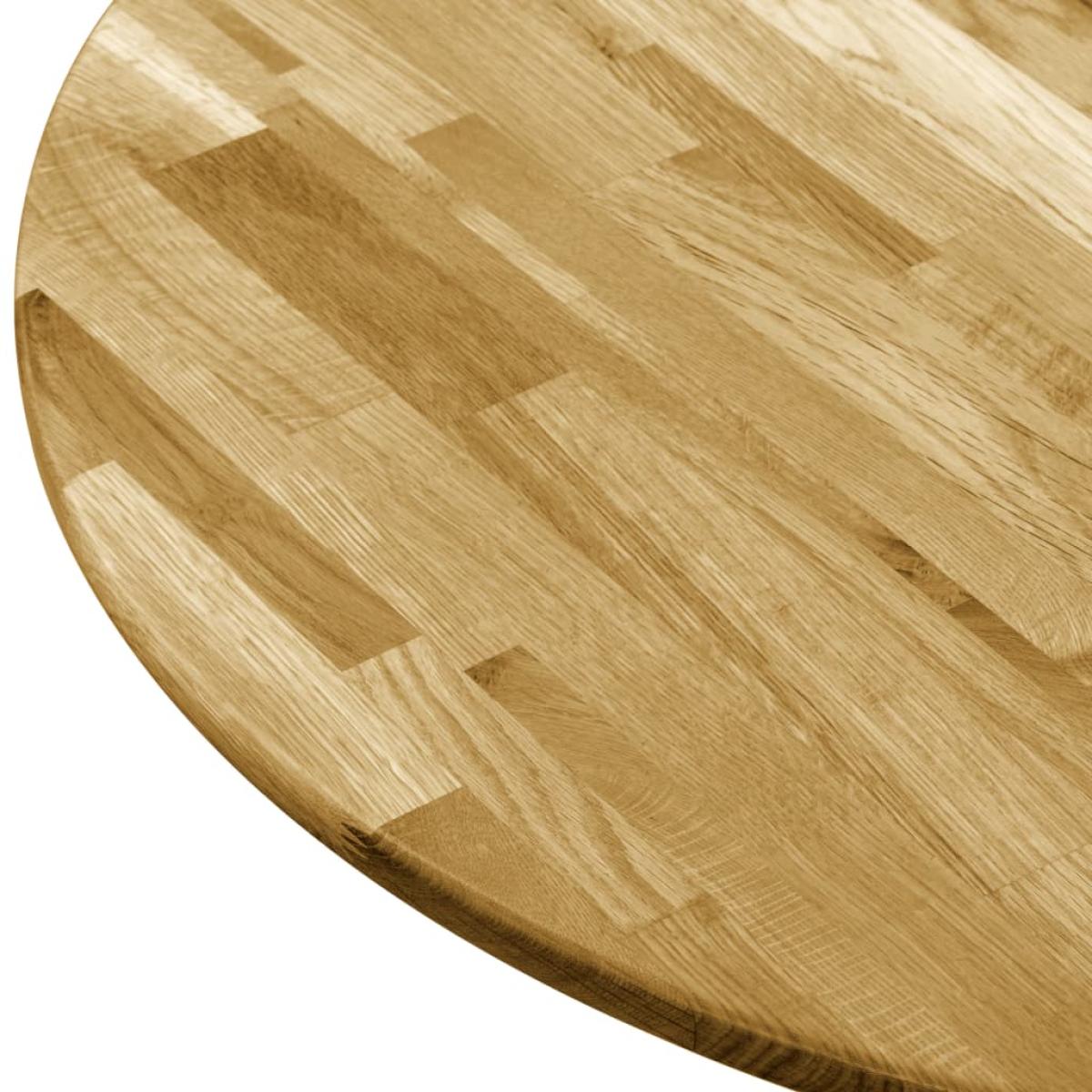 Superficie de mesa redonda madera maciza de roble 23 mm 700 mm 