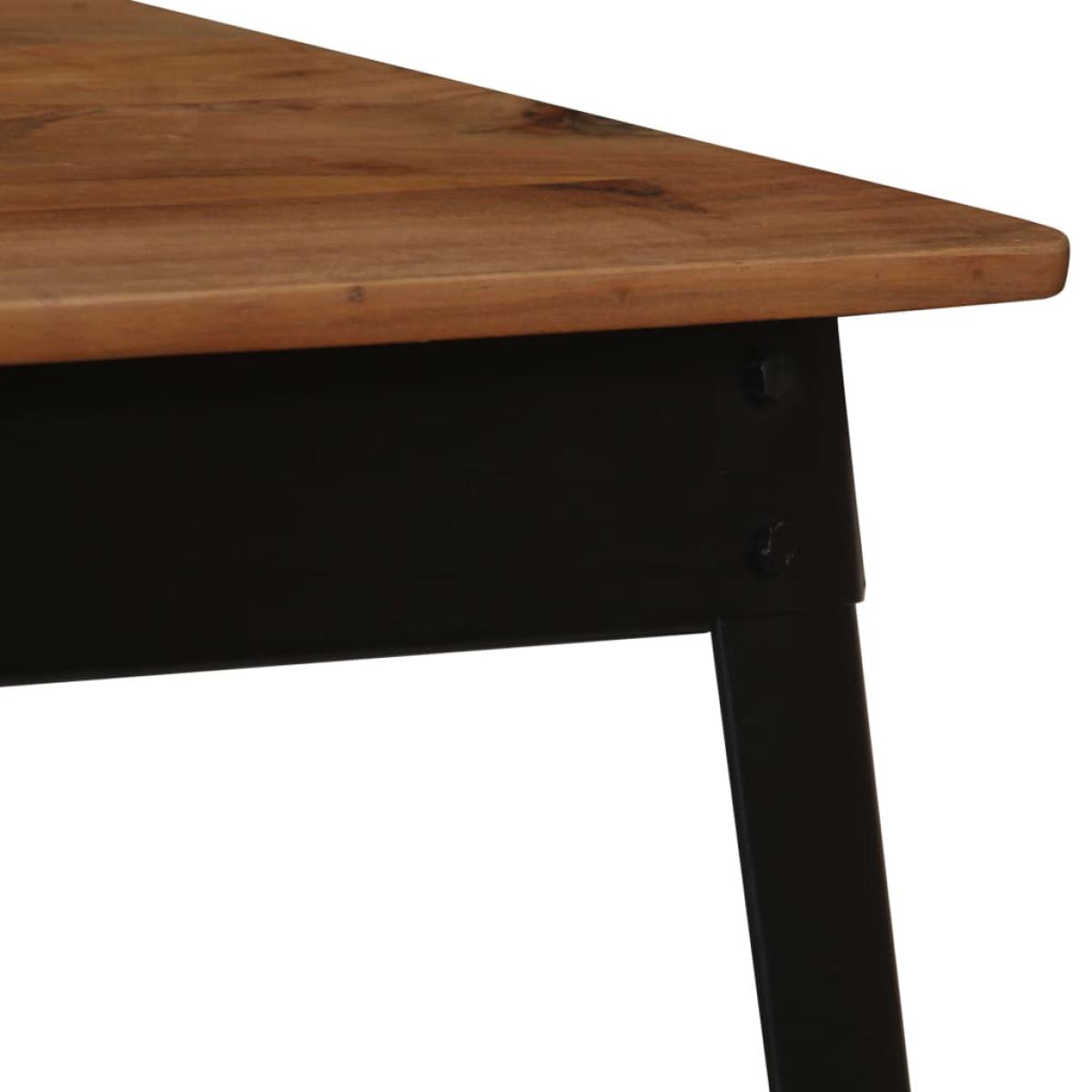 Mesa de comedor de madera de acacia maciza y acero 120x60x76 cm