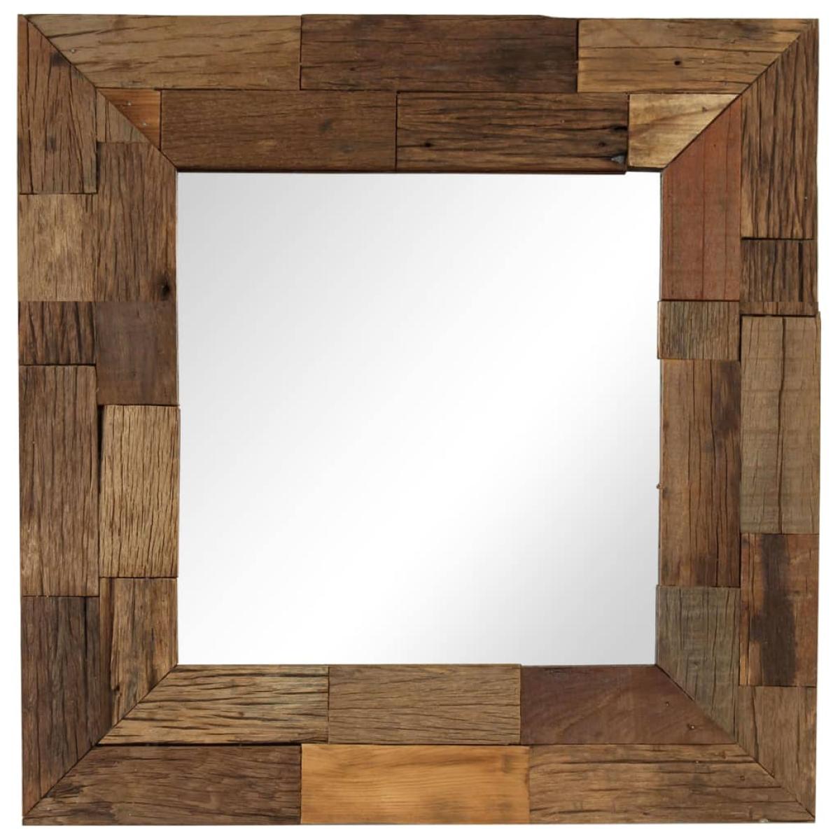 Espejo de madera reciclada maciza 50x50 cm