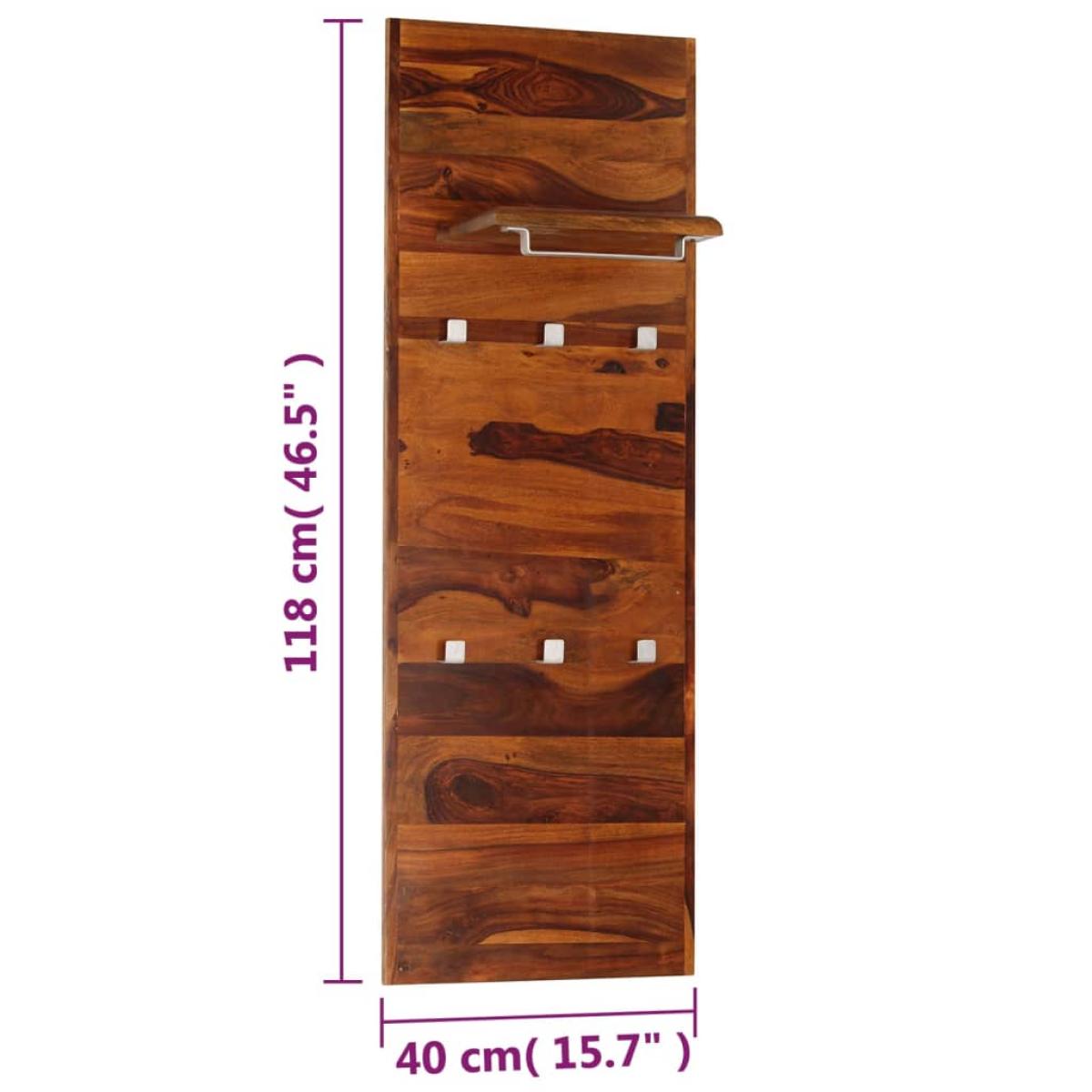 Perchero de pared madera maciza de sheesham 118x40 cm