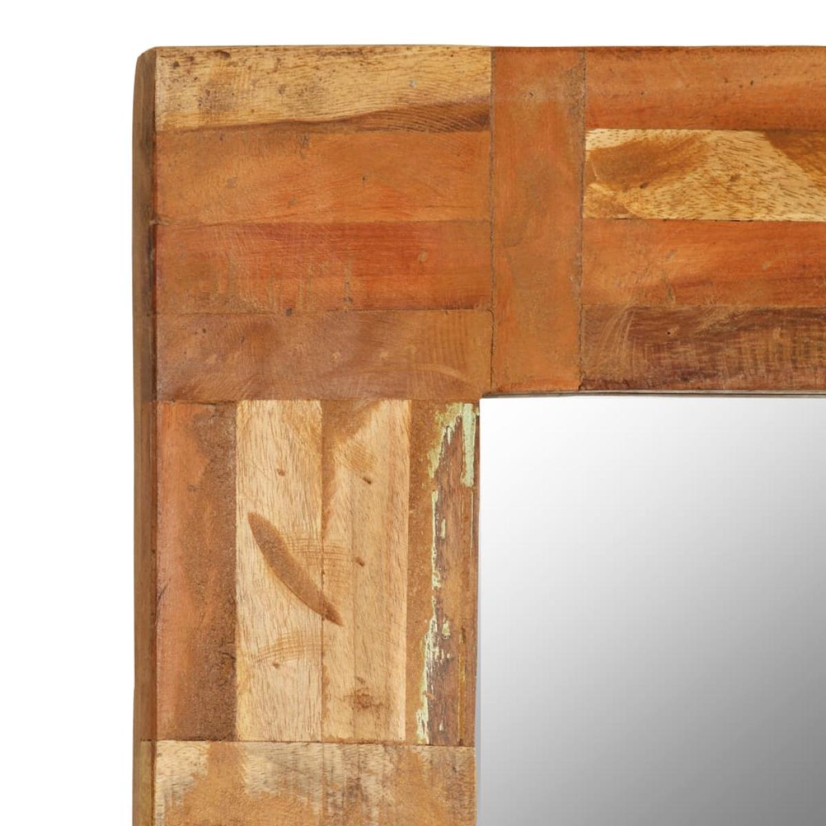 Espejo de pared madera maciza de traviesas del tren 60x60 cm