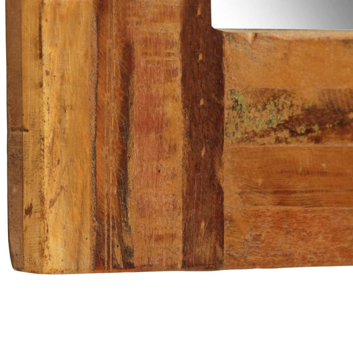 Espejo de pared madera maciza de traviesas del tren 60x60 cm