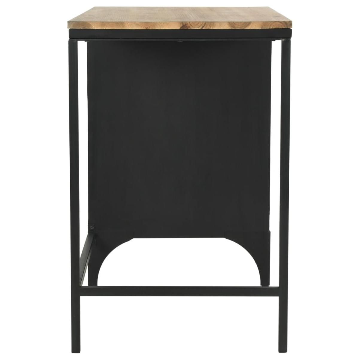 Escritorio con pedestal madera abeto y acero 100x50x76 cm