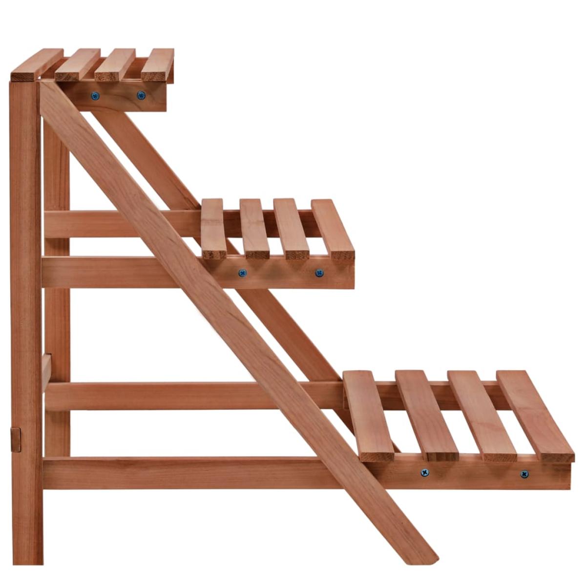 Soporte de plantas 3 niveles de madera de cedro 48x45x40 cm