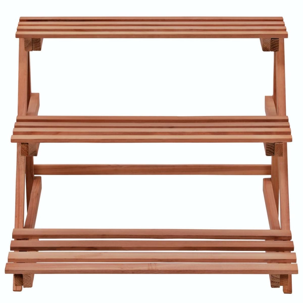 Soporte de plantas 3 niveles de madera de cedro 48x45x40 cm