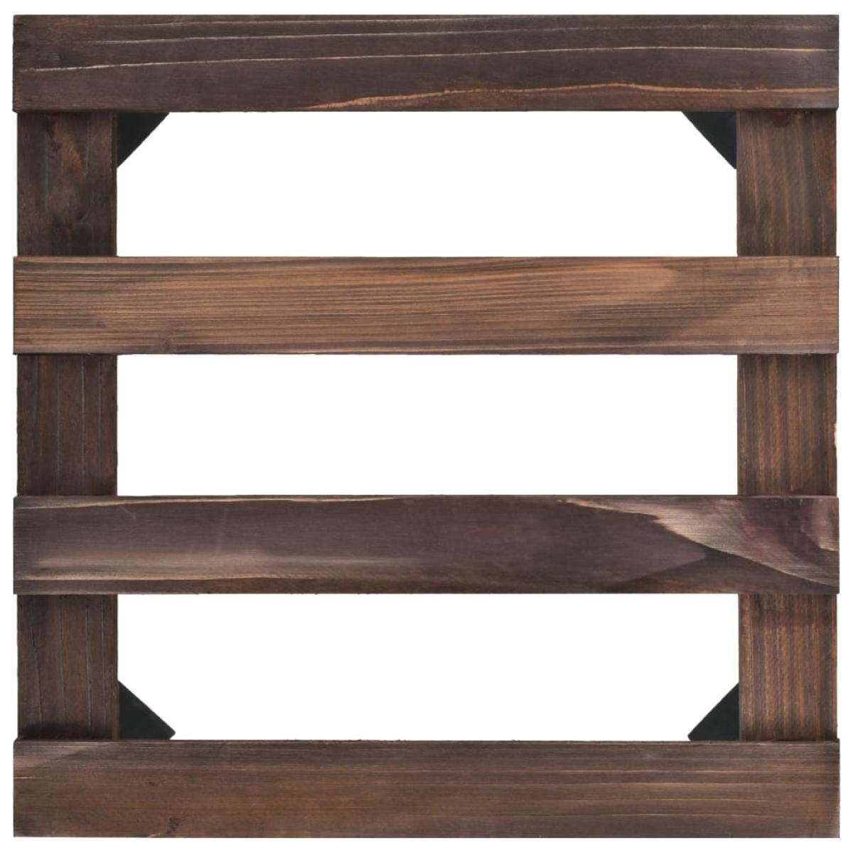Soporte con ruedas para macetas madera 4 uds cedro 25x25 cm