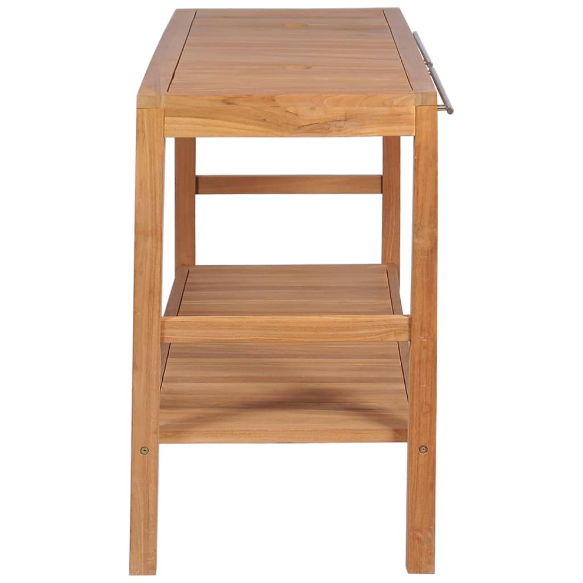 Mueble de lavabo tocador madera de teca maciza 132x45x75 cm