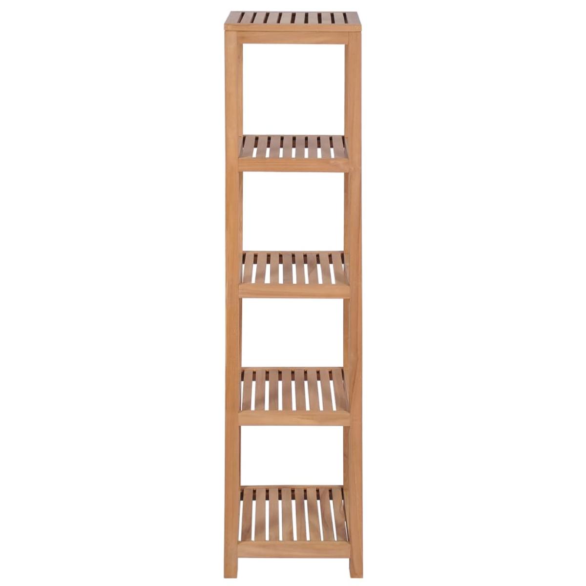 Estantería de baño 4 niveles madera teca maciza 42x42x165 cm
