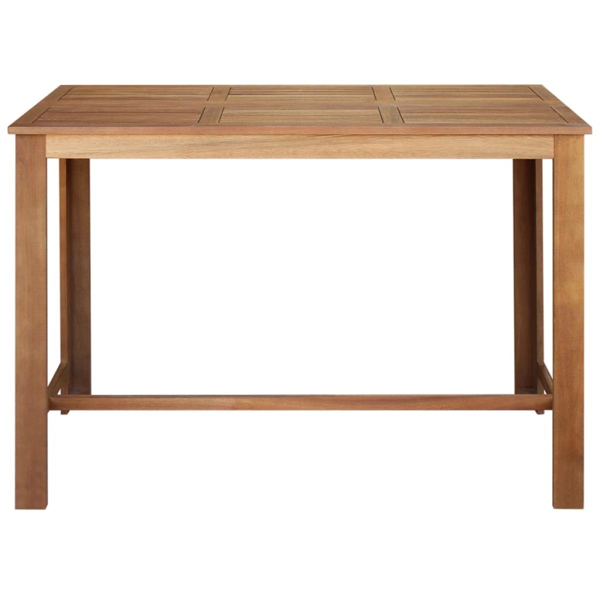 Mesa de bar de madera de acacia maciza 150x70x105 cm