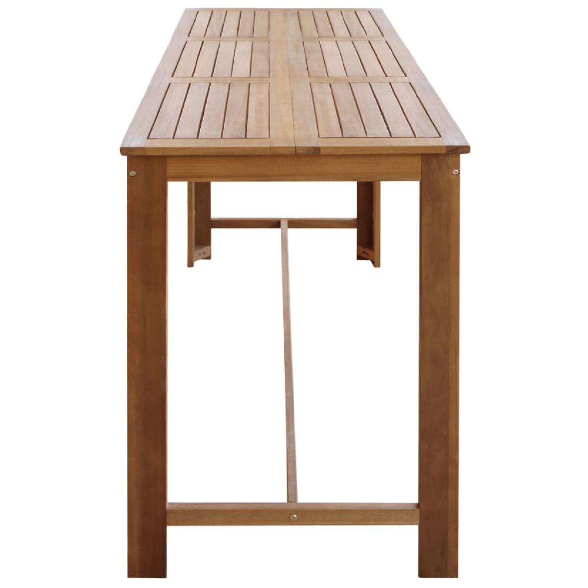 Mesa de bar de madera de acacia maciza 150x70x105 cm