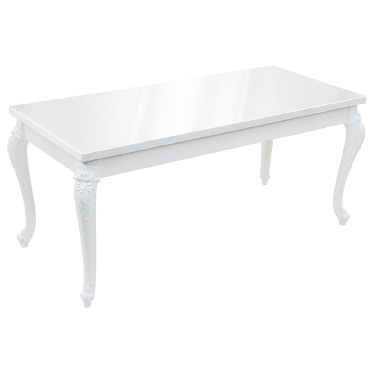 Mesa de comedor blanco brillante 179x89x81 cm