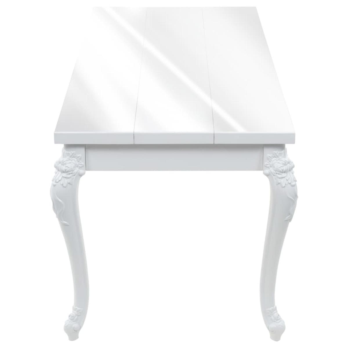 Mesa de comedor blanco brillante 179x89x81 cm