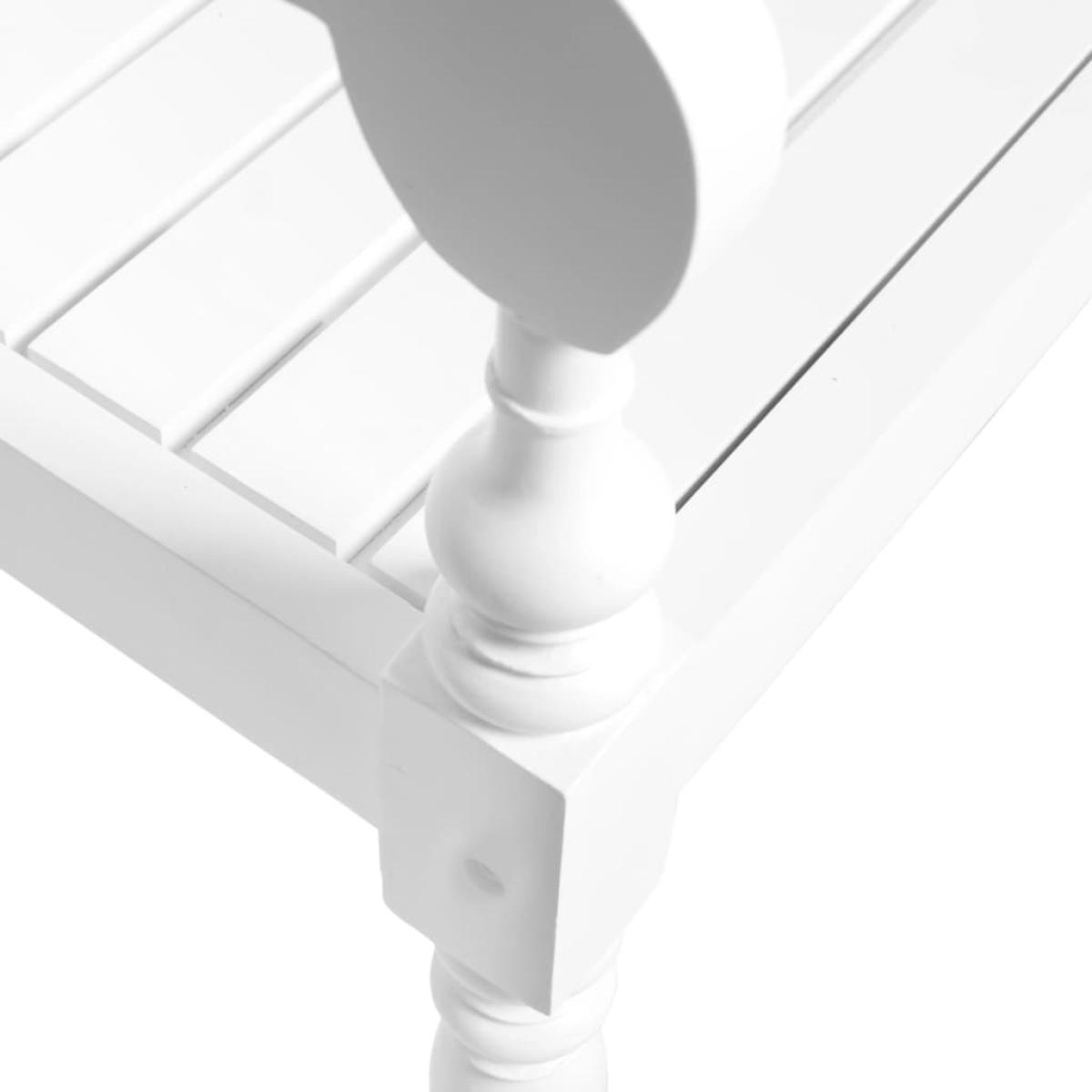 Banco Batavia de madera maciza de caoba blanco 98 cm 