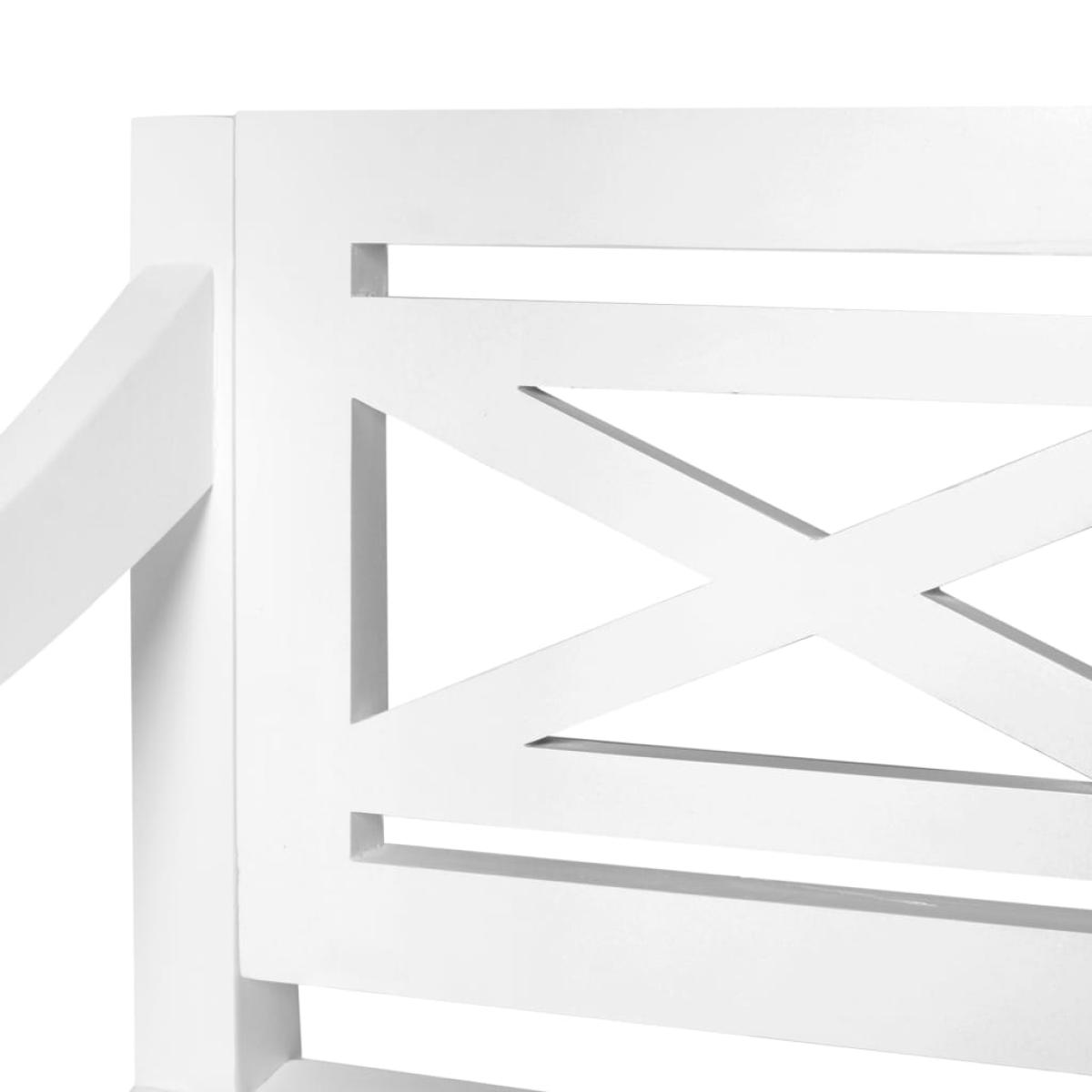 Banco Batavia de madera maciza de caoba blanco 98 cm 