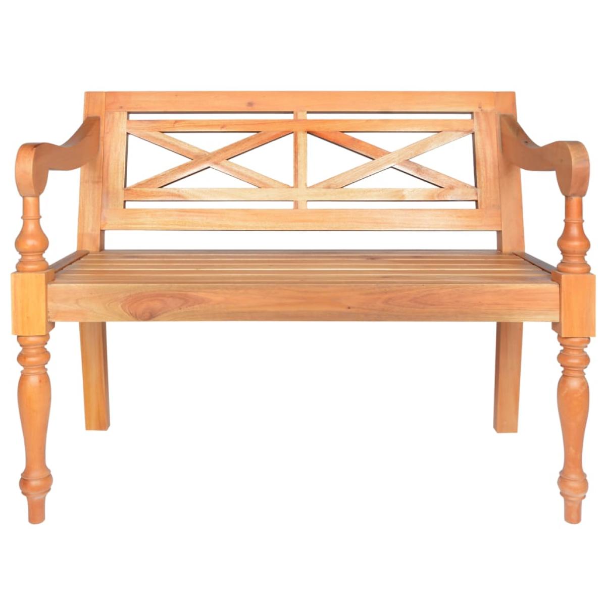 Banco Batavia de madera maciza de caoba marrón 98 cm 