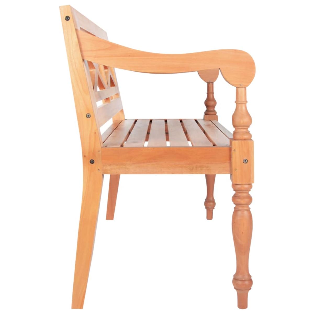 Banco Batavia de madera maciza de caoba marrón 98 cm 