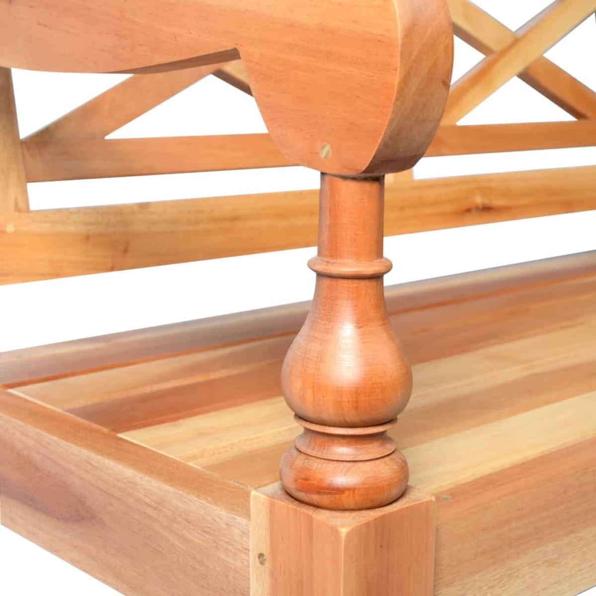 Banco Batavia de madera maciza de caoba marrón 98 cm 
