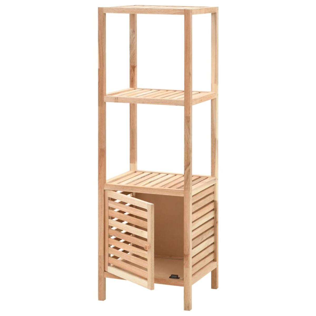 Armario de cuarto de baño madera maciza nogal 39,5x35,5x123 cm