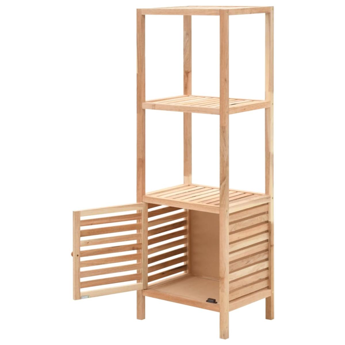Armario de cuarto de baño madera maciza nogal 39,5x35,5x123 cm