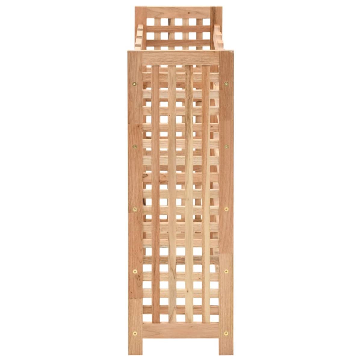 Botellero para 25 botellas madera maciza de nogal 63x25x73 cm