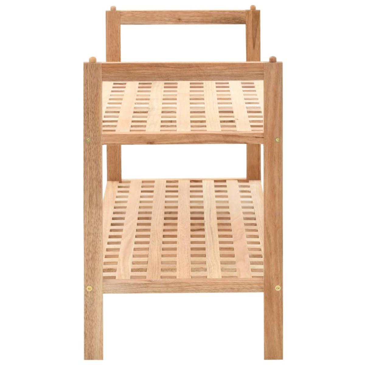 Zapatero de madera maciza de nogal 69x26x40 cm