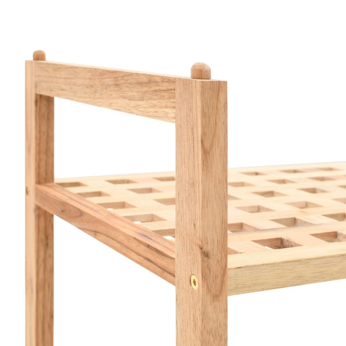 Zapatero de madera maciza de nogal 69x26x40 cm