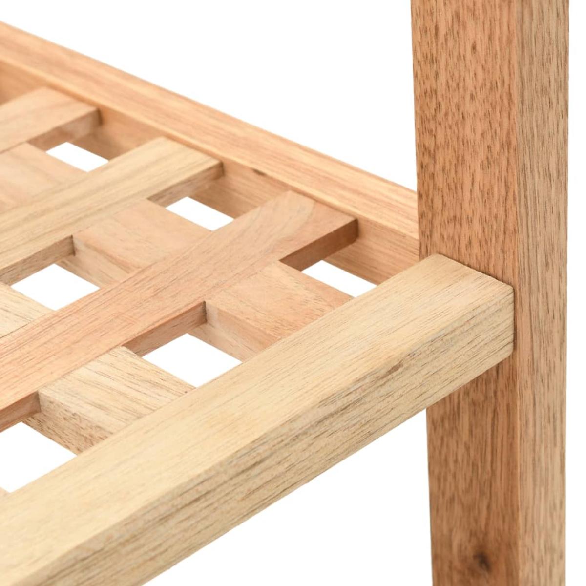 Zapatero de madera maciza de nogal 69x26x81 cm