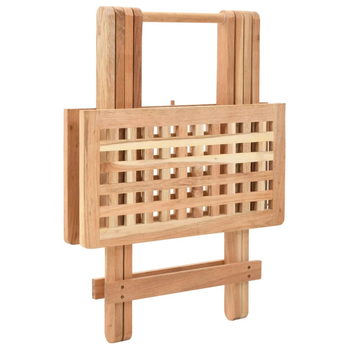 Mesa auxiliar plegable de madera maciza de nogal 50x50x49 cm