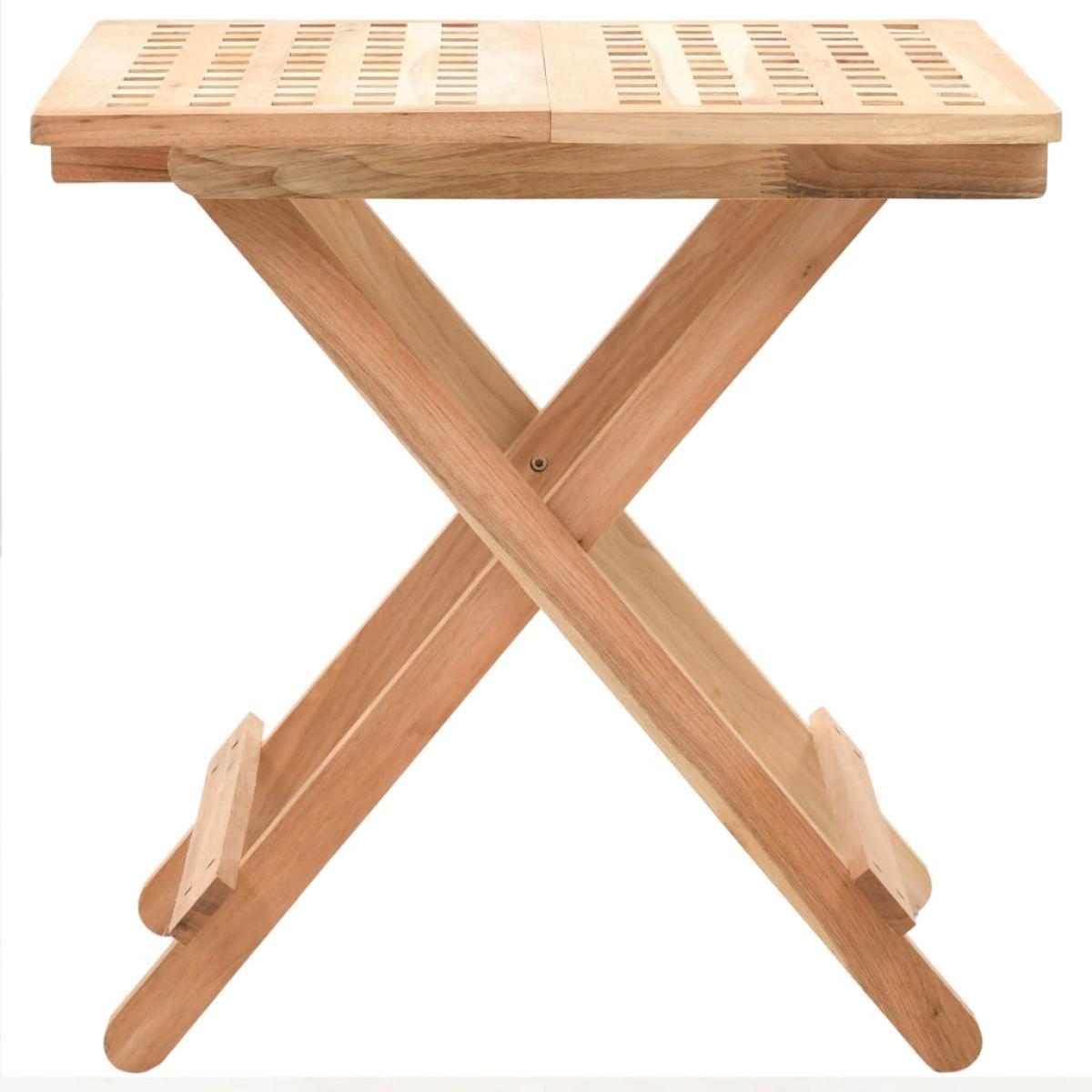 Mesa auxiliar plegable de madera maciza de nogal 50x50x49 cm