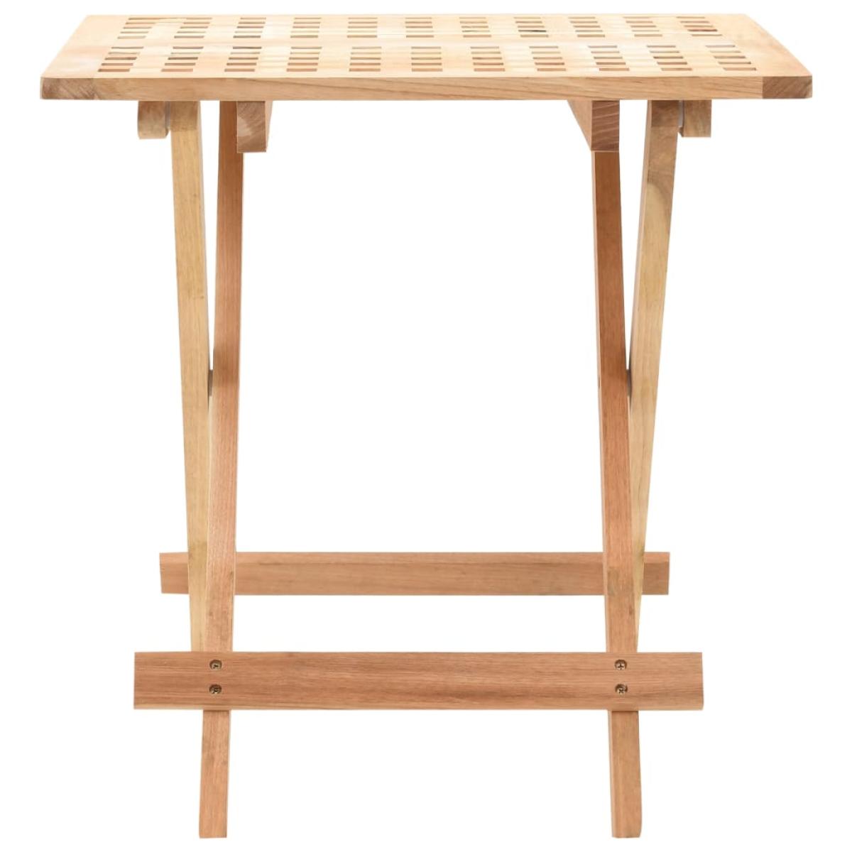 Mesa auxiliar plegable de madera maciza de nogal 50x50x49 cm
