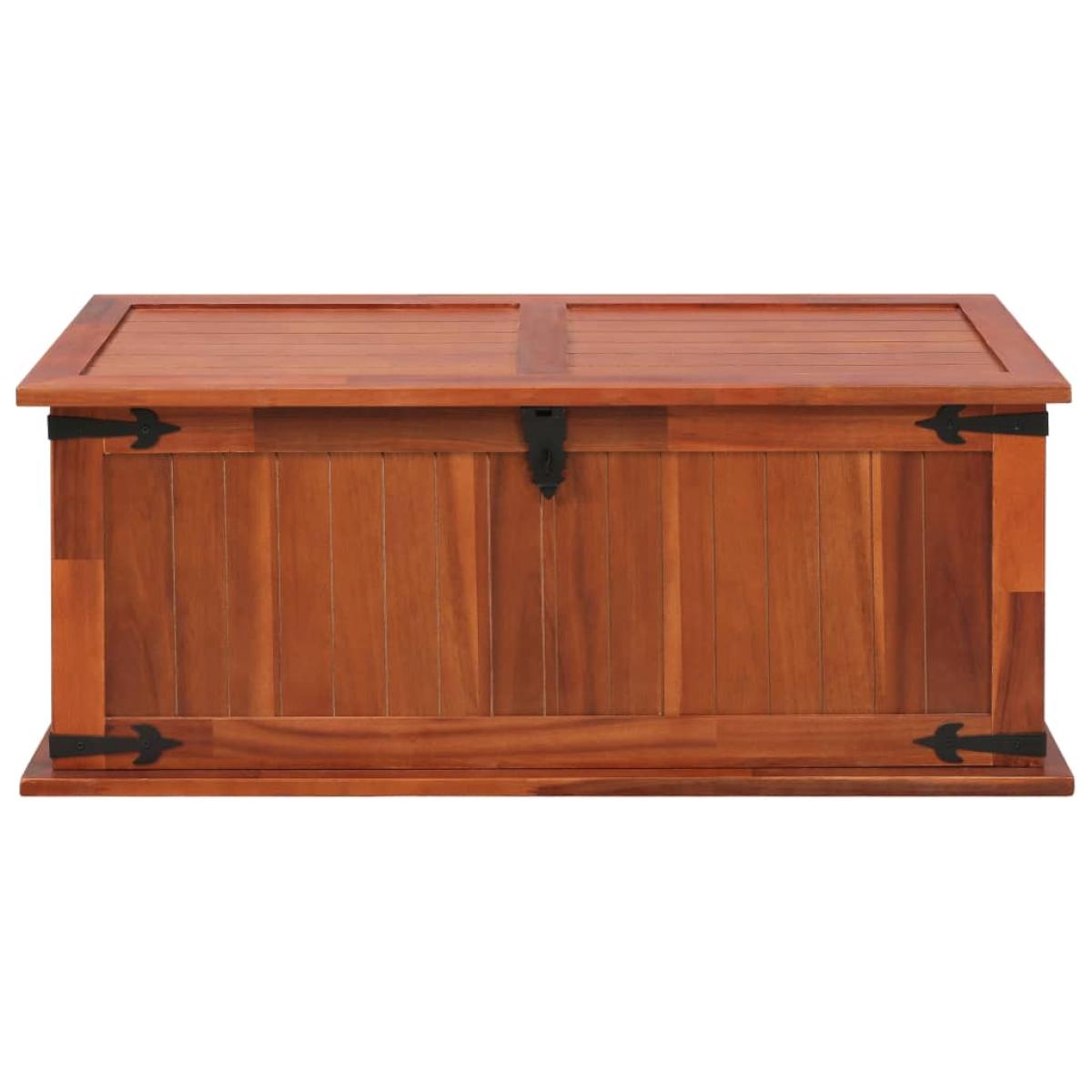 Baúl de almacenamiento de madera maciza de acacia 90x45x40 cm