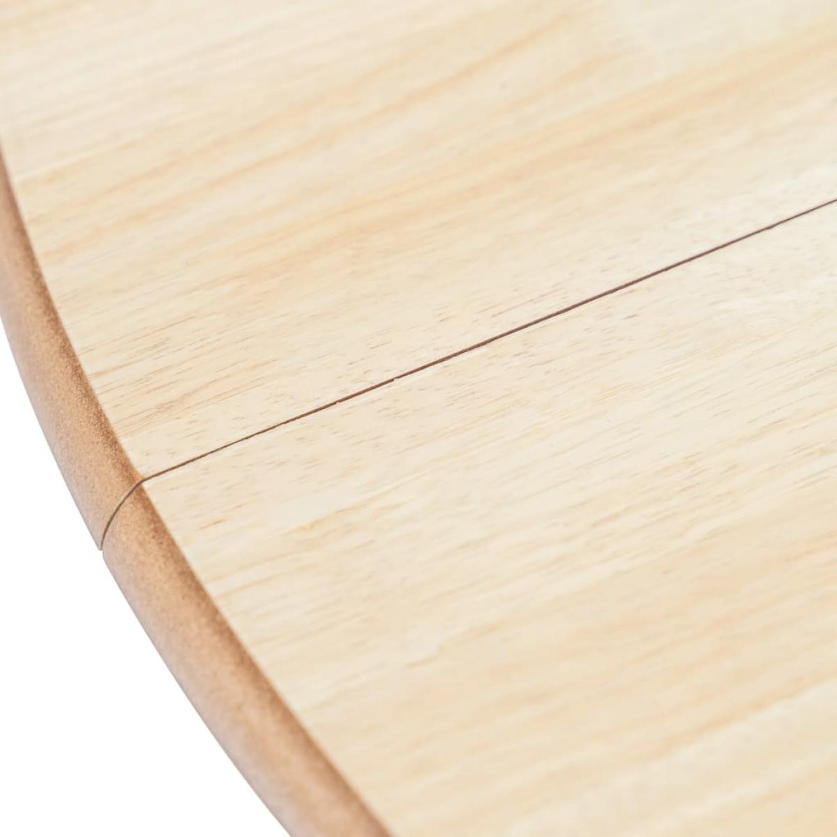Mesa de comedor de madera maciza de caucho blanco marrón 106 cm