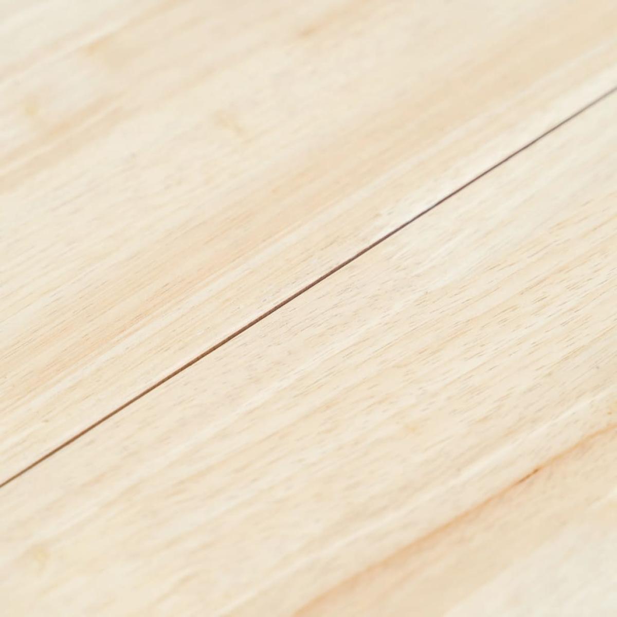 Mesa de comedor de madera maciza de caucho blanco marrón 106 cm