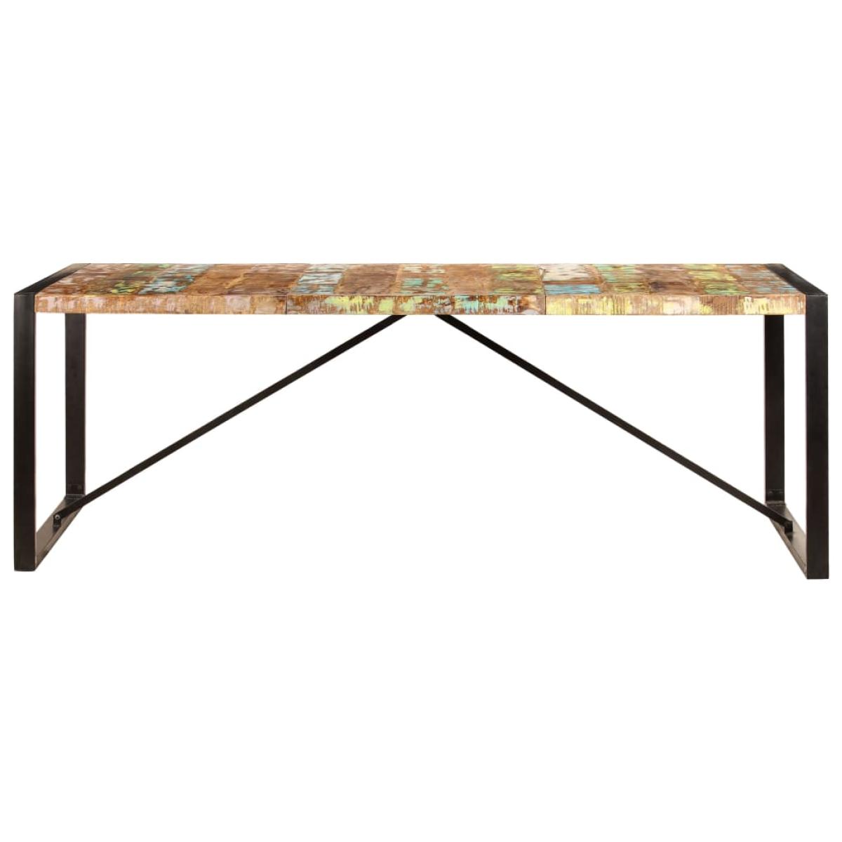 Mesa de comedor de madera maciza reciclada 220x100x75 cm 
