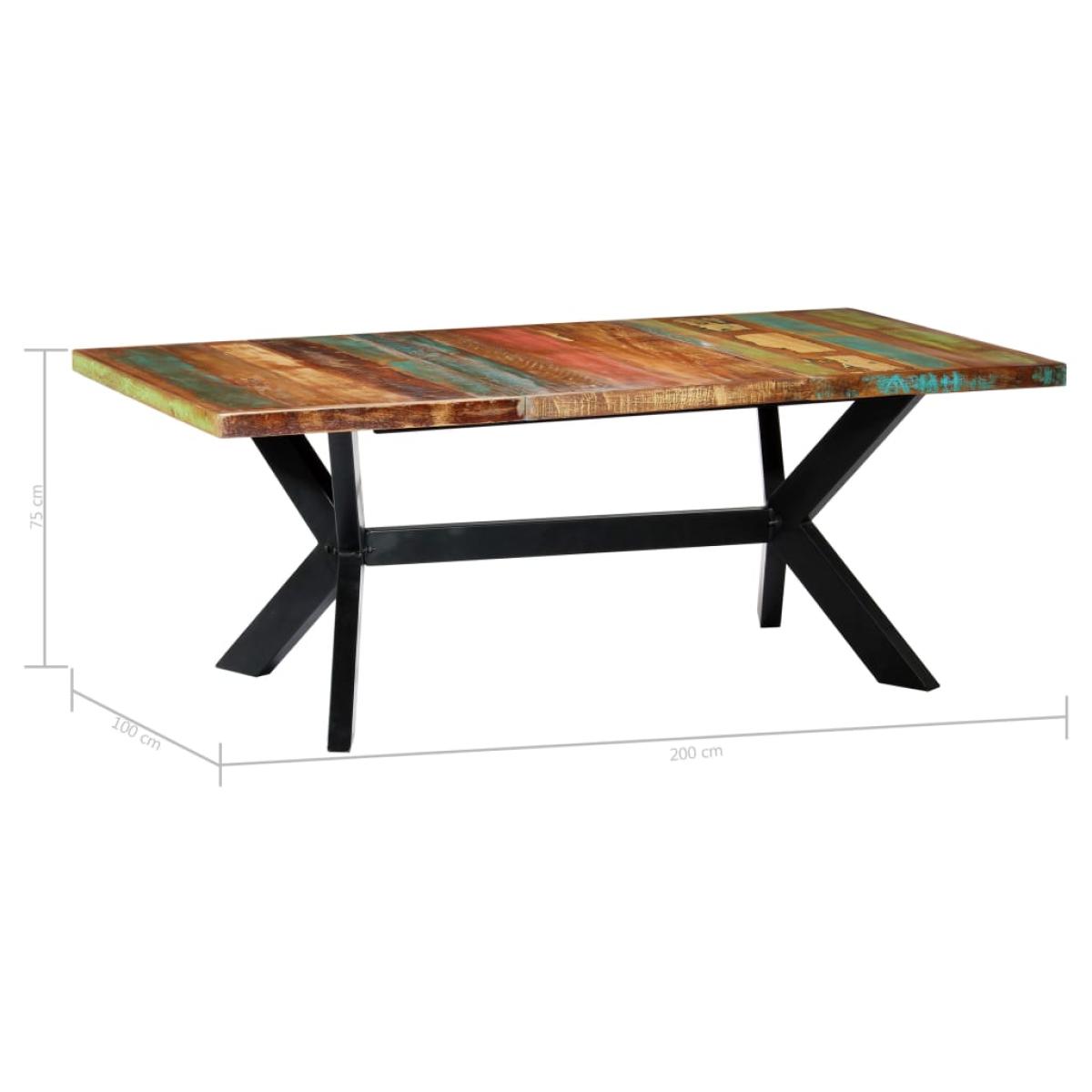 Mesa de comedor madera maciza reciclada 200x100x75 cm 