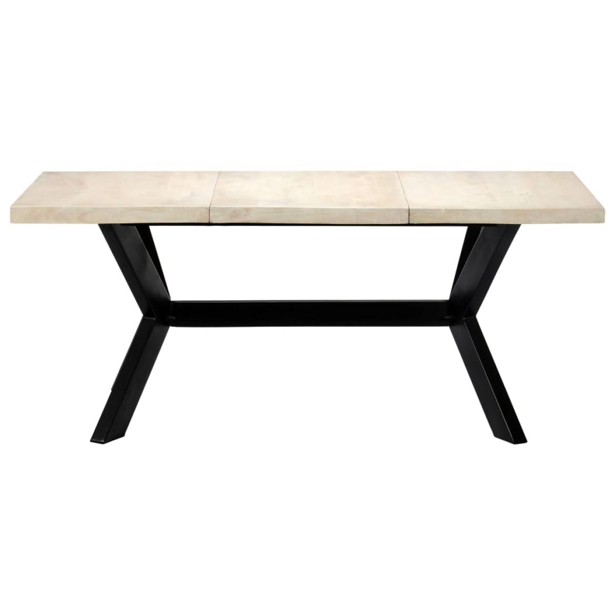 Mesa de comedor blanca 180x90x75 cm madera maciza de mango